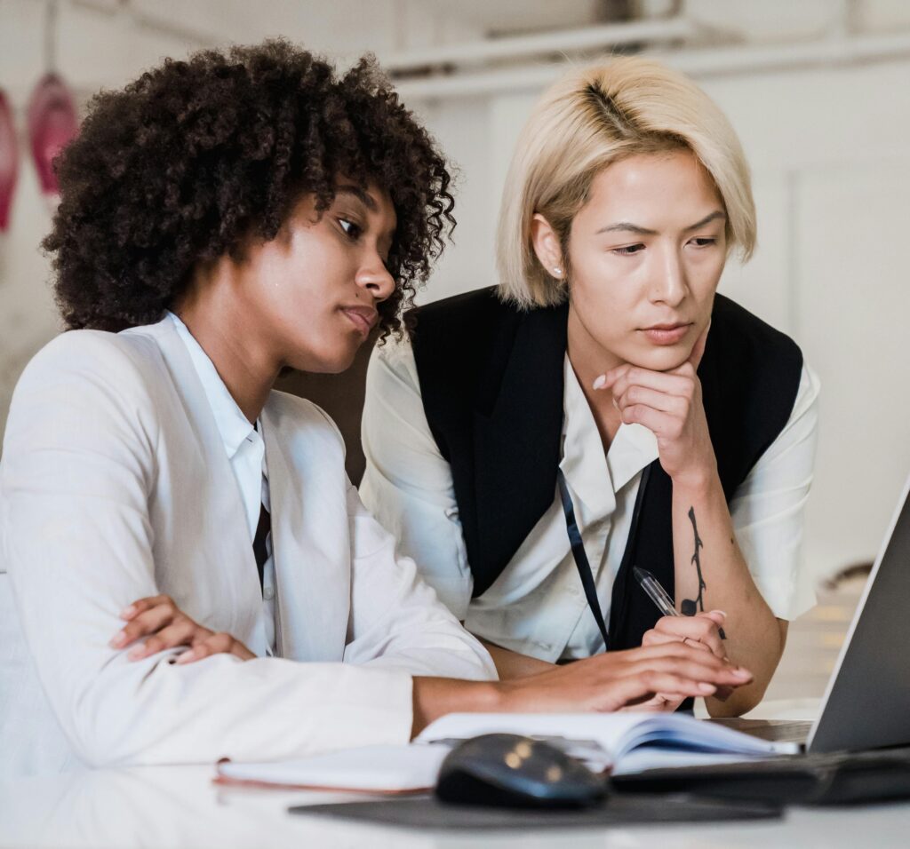 two women working